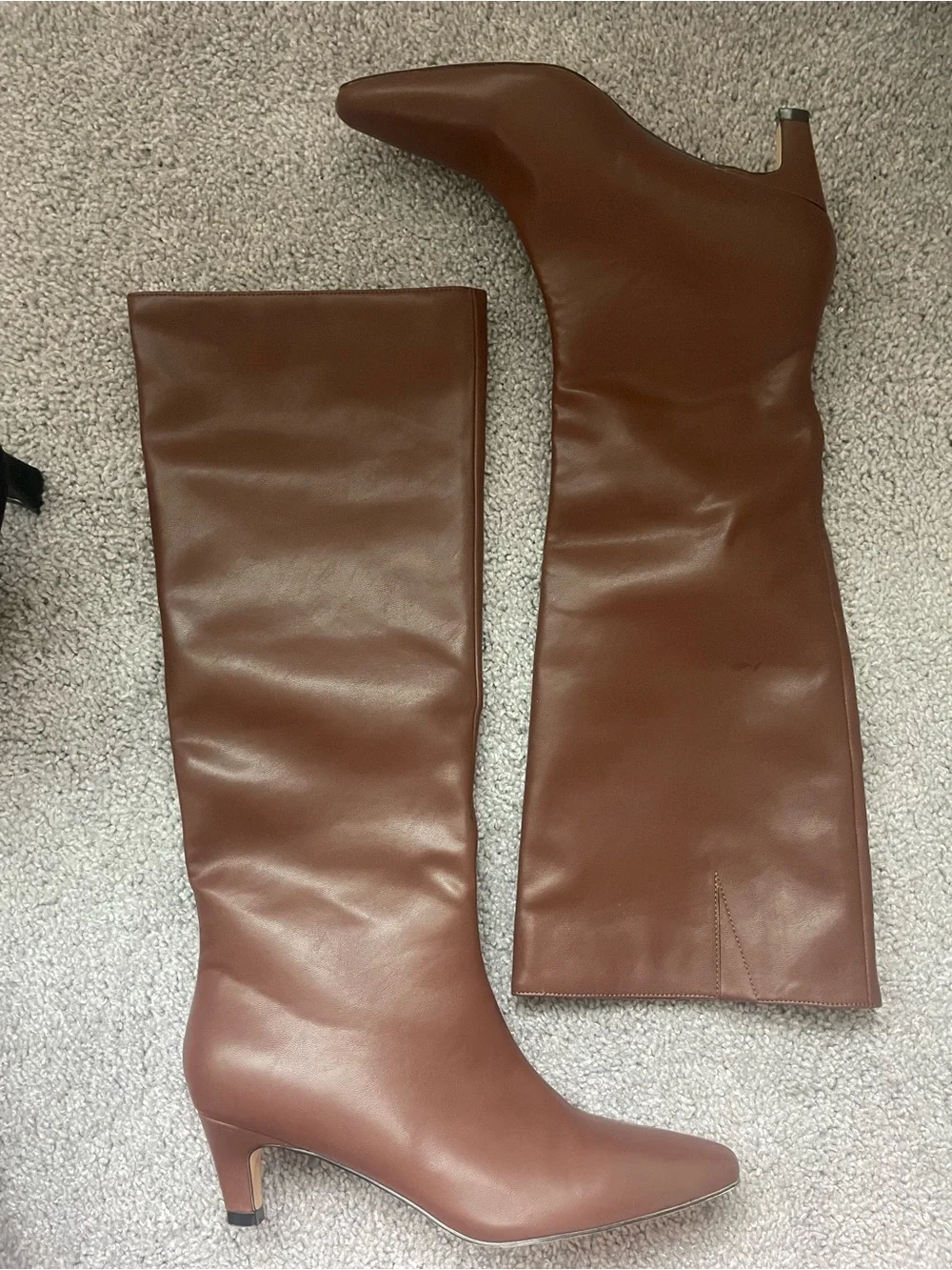 Brown Knee-High Leather Boots - Classic Women’s Dress Boots